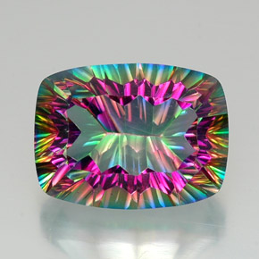 Quarzo mistico naturale multicolore da 21,80 ct, taglio a cuscino, VVS