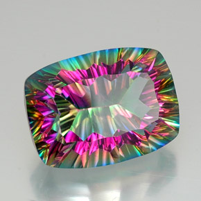 Quarzo mistico naturale multicolore da 21,80 ct, taglio a cuscino, VVS