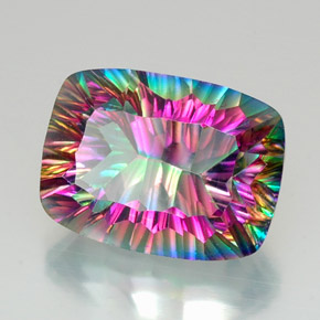 Quarzo mistico naturale multicolore da 20,76 ct, taglio a cuscino, VVS