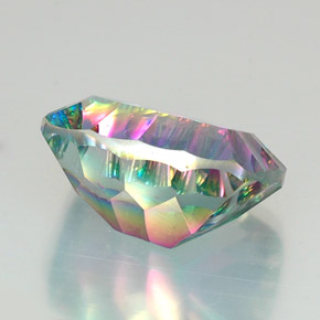 Quarzo mistico naturale multicolore da 20,76 ct, taglio a cuscino, VVS