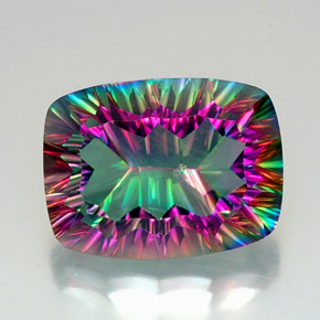 Quarzo mistico naturale multicolore da 19,29 ct, taglio a cuscino, VVS-VS