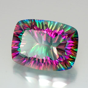 Quarzo mistico naturale multicolore da 19,29 ct, taglio a cuscino, VVS-VS
