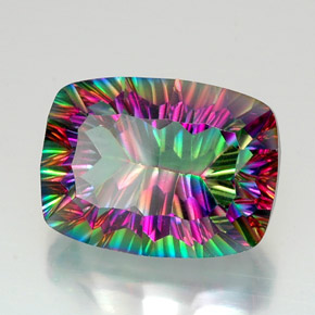 Quarzo mistico naturale multicolore da 21,49 ct, taglio a cuscino, VVS