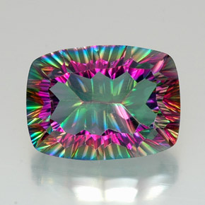 Quarzo mistico naturale multicolore da 20,45 ct, taglio a cuscino, VVS