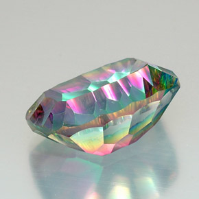 Quarzo mistico naturale multicolore da 20,45 ct, taglio a cuscino, VVS