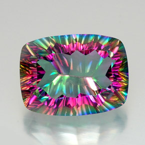 Quarzo mistico naturale multicolore da 20,96 ct, taglio a cuscino, VVS