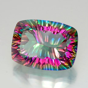 Quarzo mistico naturale multicolore da 20,96 ct, taglio a cuscino, VVS