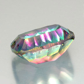 Quarzo mistico naturale multicolore da 20,96 ct, taglio a cuscino, VVS