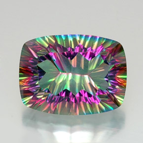 Quarzo mistico naturale multicolore da 20,58 ct, taglio a cuscino, VVS