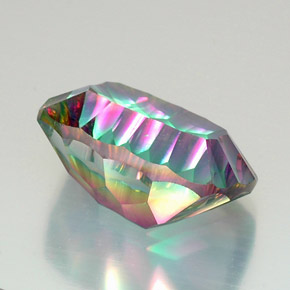Quarzo mistico naturale multicolore da 20,58 ct, taglio a cuscino, VVS