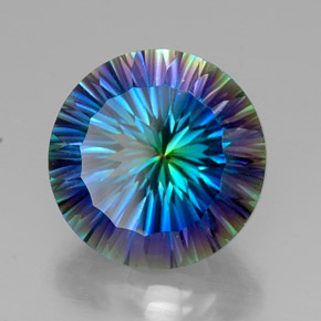 Quarzo mistico naturale multicolore da 19,18 ct, taglio rotondo, VVS