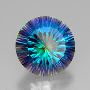 Quarzo mistico naturale multicolore da 18,32 ct, taglio rotondo, VVS