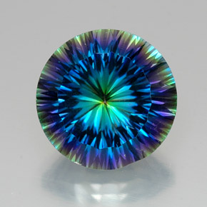Quarzo mistico naturale multicolore da 18,31 ct, taglio rotondo, VVS