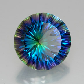 Quarzo mistico naturale multicolore da 18,31 ct, taglio rotondo, VVS