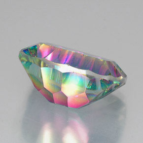 Quarzo mistico naturale multicolore da 20,39 ct, taglio a cuscino, VVS