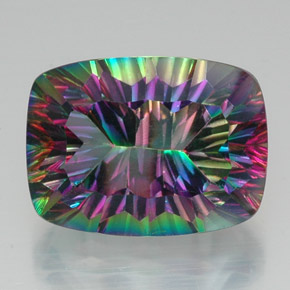 Quarzo mistico Arcobaleno superiore naturale da 22.12 ct, Taglio a cuscino, VVS