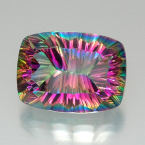 Quarzo mistico Arcobaleno superiore naturale da 20.50 ct, Taglio a cuscino, VVS-VS