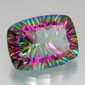 Quarzo mistico Arcobaleno superiore naturale da 19.76 ct, Taglio a cuscino, VS
