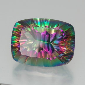 Quarzo mistico Arcobaleno superiore naturale da 21.28 ct, Taglio a cuscino, VVS-VS
