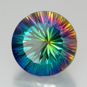Quarzo mistico naturale multicolore da 20,55 ct, taglio rotondo, VVS