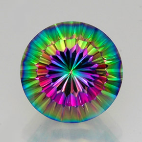 Quarzo mistico naturale multicolore da 11,85 ct, taglio rotondo, VVS