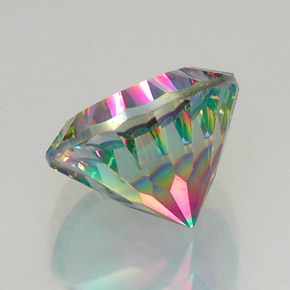 Quarzo mistico naturale multicolore da 11,85 ct, taglio rotondo, VVS