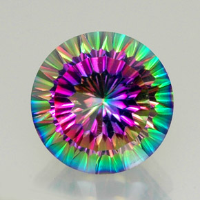 Quarzo mistico Arcobaleno superiore naturale da 12.78 ct, Taglio rotondo, VVS-VS