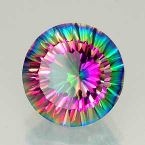 Quarzo mistico Arcobaleno superiore naturale da 10.76 ct, Taglio rotondo, VVS
