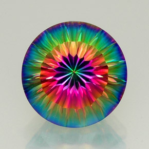 Quarzo mistico naturale multicolore da 11,95 ct, taglio rotondo, VVS