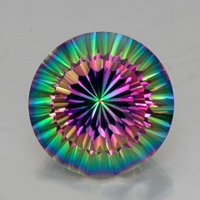 Quarzo mistico Arcobaleno superiore naturale da 12.01 ct, Taglio rotondo, VVS