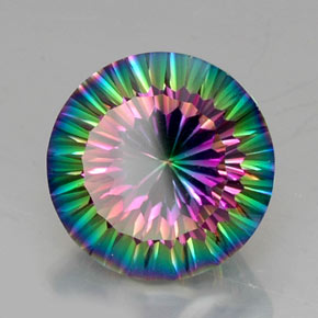 Quarzo mistico Arcobaleno superiore naturale da 12.01 ct, Taglio rotondo, VVS