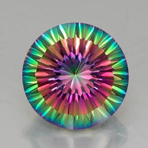 Quarzo mistico Arcobaleno superiore naturale da 12.86 ct, Taglio rotondo, VVS