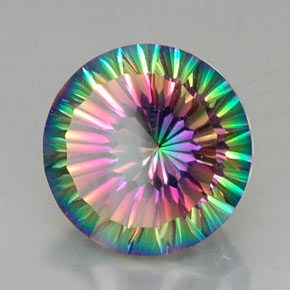Quarzo mistico Arcobaleno superiore naturale da 12.86 ct, Taglio rotondo, VVS