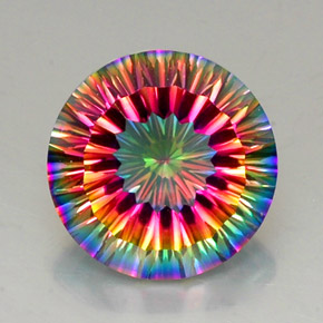 Quarzo mistico Arcobaleno superiore naturale da 10.80 ct, Taglio rotondo, VVS