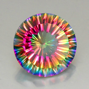 Quarzo mistico Arcobaleno superiore naturale da 10.80 ct, Taglio rotondo, VVS