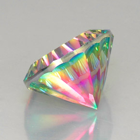 Quarzo mistico Arcobaleno superiore naturale da 12.82 ct, Taglio rotondo, VVS-VS