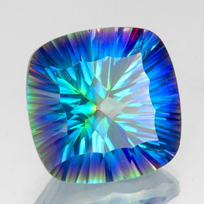 Quarzo mistico Arcobaleno superiore naturale da 19.84 ct, Taglio a cuscino, VS