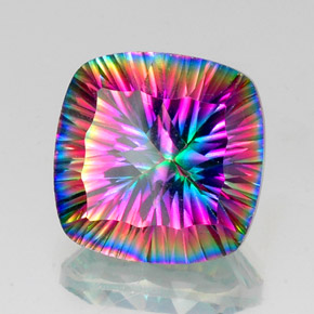 Quarzo mistico naturale multicolore da 14,88 ct, taglio a cuscino, VS