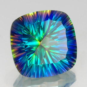 Quarzo mistico Arcobaleno superiore naturale da 21.79 ct, Taglio a cuscino, VVS-VS