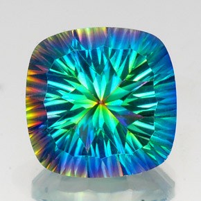 Quarzo mistico naturale multicolore da 20,88 ct, taglio a cuscino, VS