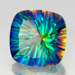 Quarzo mistico naturale multicolore da 22,17 ct, taglio a cuscino, VS