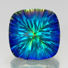 Quarzo mistico naturale multicolore da 20,90 ct, taglio a cuscino, VS