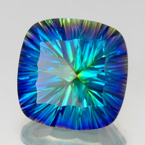 Quarzo mistico naturale multicolore da 20,90 ct, taglio a cuscino, VS