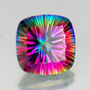 Quarzo mistico Arcobaleno superiore naturale da 15.60 ct, Taglio a cuscino, VVS-VS