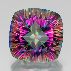 Quarzo mistico naturale multicolore da 16,84 ct, taglio a cuscino, VS
