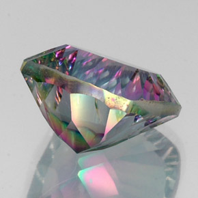 Quarzo mistico naturale multicolore da 16,84 ct, taglio a cuscino, VS