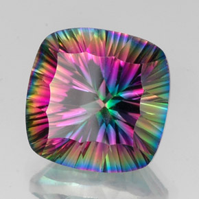 Quarzo mistico Arcobaleno superiore naturale da 15.59 ct, Taglio a cuscino, VVS-VS