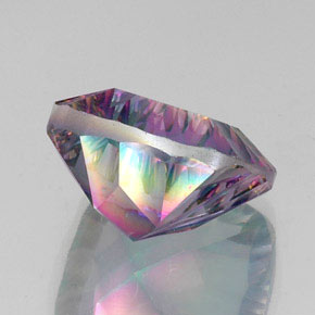 Quarzo mistico naturale multicolore da 15,31 ct, taglio a cuscino, VVS-VS