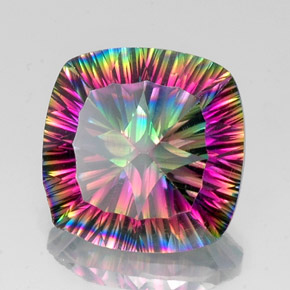 Quarzo mistico Arcobaleno superiore naturale da 13.33 ct, Taglio a cuscino, VS