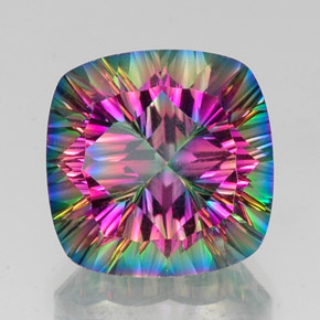 Quarzo mistico Arcobaleno superiore naturale da 17.02 ct, Taglio a cuscino, VS
